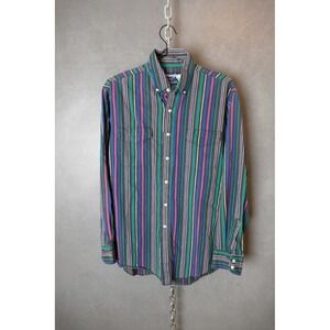 Wrangler Striped‎ Button Down Shirt Cowboy Cut Western Long Sleeve 16-34